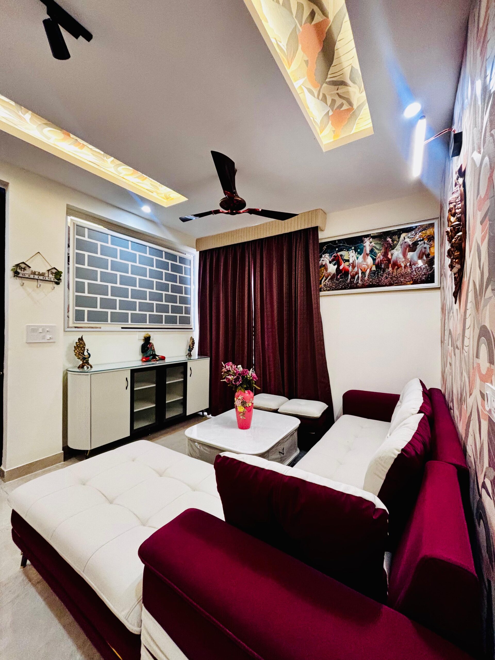 Near possession 2 and 3 BHK apartment living room with modern interior design