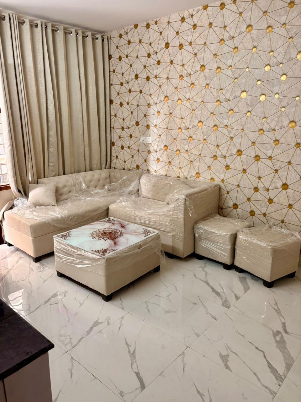 Near possession 2 and 3 BHK apartment living room with modern interior design